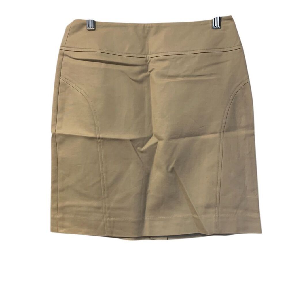 Valerie Bertinelli Tan Cotton Stretch Pencil Skirt Size 2‎ Khaki Mini Skirt NWT